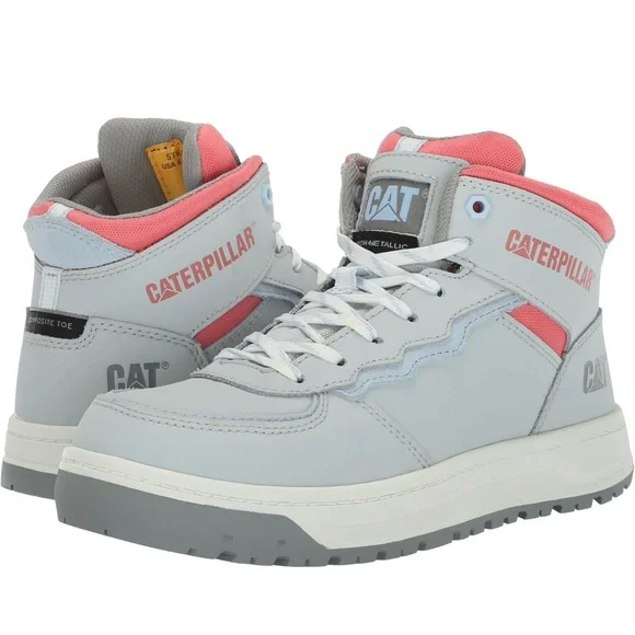 Caterpillar Women's Composite Safety Toe Hightop Sneakers - Gray and Pink - Picture 1 of 8